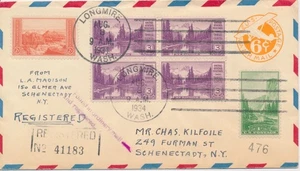 #742 Mt. Rainier National Park Registered combo 6c Airmail First Day cover - Picture 1 of 2