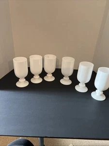 Vintage Provincial Milk Glass Juice Glasses Set Of 6 - Picture 1 of 7