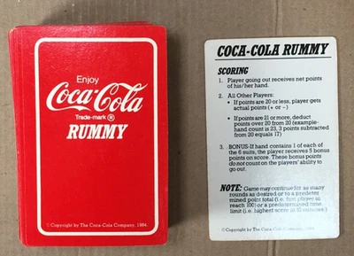1984 COKE - COCA~COLA RUMMY  PLAYING CARDS COMPLETE  OPENED DECK - FOR EMPLOYEES - Image 1 of 4
