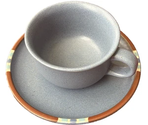 Smooth Hearty Blue Dansk Int'l Design Tea Coffee Mug Saucer Japan Flawless - Picture 1 of 4