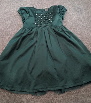 Vestido de Vacaciones Gymboree Niñas Talla 9 - Corpiño Verde Esmeralda Calado, Manga Corta Foto 1 de 4