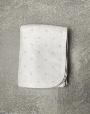 Cobertor de pelúcia macio Pottery Barn Kids bolinhas rosa e branco listras bebê menina - Imagem 1 de 4