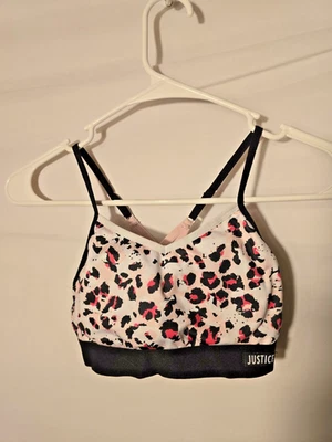 Sujetador Justice Girls Entrenamiento Primer Estampado Leopardo Talla 30 30A Dulce Pequeño S 12/14 Foto 1 de 2