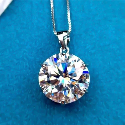 Colgante solitario de diamantes certificado de 12 quilates de plata 925 idea de regalo de vacaciones Foto 1 de 4