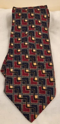 Corbata hecha a mano de seda Nordstrom para hombre por Jay Z Richards patrón rojo/azul marino/amarillo Foto 1 de 4