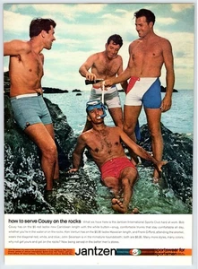 1963 SHIRTLESS YOUNG MEN JANTZEN SWIMWEAR Vtg 8"X11" Magazine Ad 1960's HTN18 - Picture 1 of 1