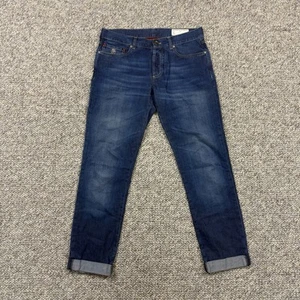 Brunello Cucinelli Lightweight Selvedge Denim Leisure Slim Jeans Blue Size 32x29 - Picture 1 of 11