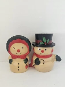 Hallmark Vintage Salz und Pfefferstreuer 2er Set Kunststoff Mr. & Mrs. Schneemann Neuwertig - Bild 1 von 4