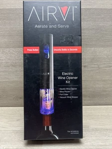 AIRVI ELECTRIC WINE OPENER KIT AERATE & SERVE WINE POURER, FOIL CUTTER. STOPPER - Picture 1 of 3