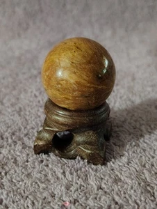 38g Caramel Jasper Sphere Healing Stone w/ Stand - Picture 1 of 5