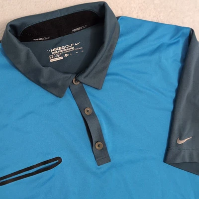 Polo Nike Golf Tour Performance para hombre XL azul verde cuello ventilado Dri-Fit informal Foto 1 de 4