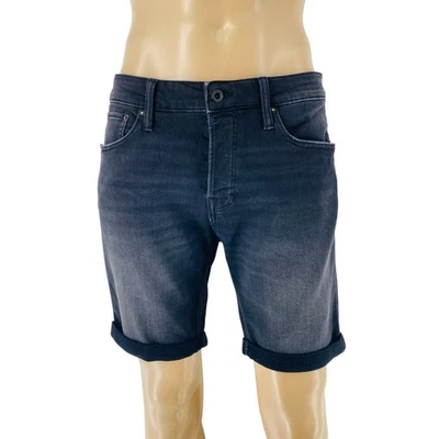 JACK&JONES Hombre Negro Corte Normal Vaqueros Bermudas Talla L W33 - Imagen 1 de 4