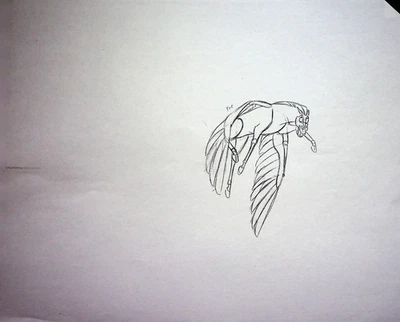 Disney's HERCULES 1996 Production Studio Copy PEGASUS Model Sheet Page #GB - Image 1 of 2