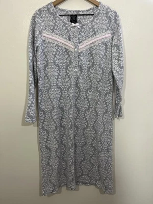 Cottagecore Granny Cozy Lounge Pajama Dress M Romantic Floral Luxury Retro Soft - Image 1 of 4