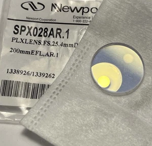 Newport  PLCX Lens 200mm FL Ø25.4 AR 1064nm SPX028AR.1 Fused Silica YAG - Picture 1 of 4