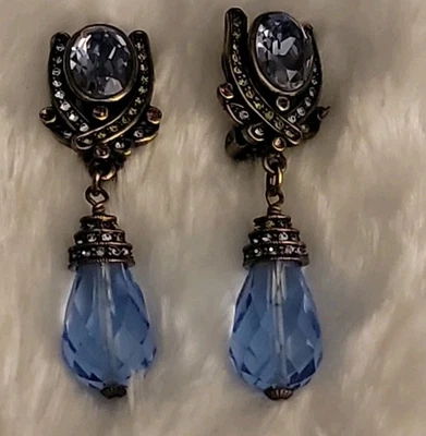 Heidi Daus April In Paris Drop Earrings Swarovski Crystal Vintage Signed EUC - Image 1 of 4