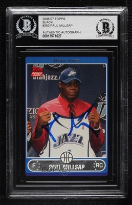BAS 2006-07 Topps Black /99 Paul Millsap #253 Authentic Auto Rookie RC - Image 1 of 2