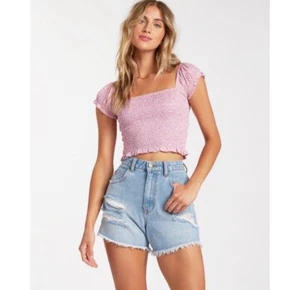 Neu mit Etikett Billabong Always Sweet gesmocktes Top Größe Large - Bild 1 von 8