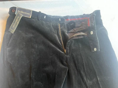 Pantalones de terciopelo Polo Ralph Lauren vintage para hombre 36x340 negros formales nuevos con etiquetas precio de venta sugerido por el fabricante 165 USD Foto 1 de 4