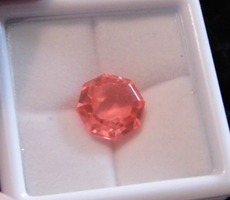 Living Coral Triplet Quartz Gemstone 12x12x9mm Octillion 8.46CT  VVS - Image 1 of 1