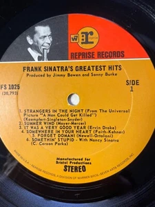 Frank Sinatra's Greatest Hits LP - 1968 - Reprise  FS1025 Not original cover - Picture 1 of 4