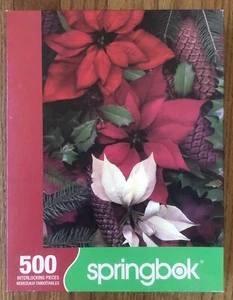Springbok 500 Piece Puzzle - Poinsettias & Pinecones - COMPLETE! - Picture 1 of 3