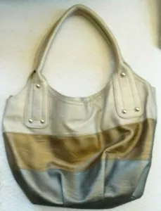 MINICCI Women's Resa Shopper in Gold, Bronze, & Pewter Hobo Purse Handbag - Picture 1 of 12