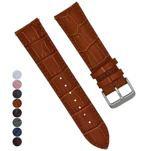 Alligator Grain Genuine Leather Watch Band Quick Release16mm/18mm/20mm/21mm/22mm - Picture 1 of 34