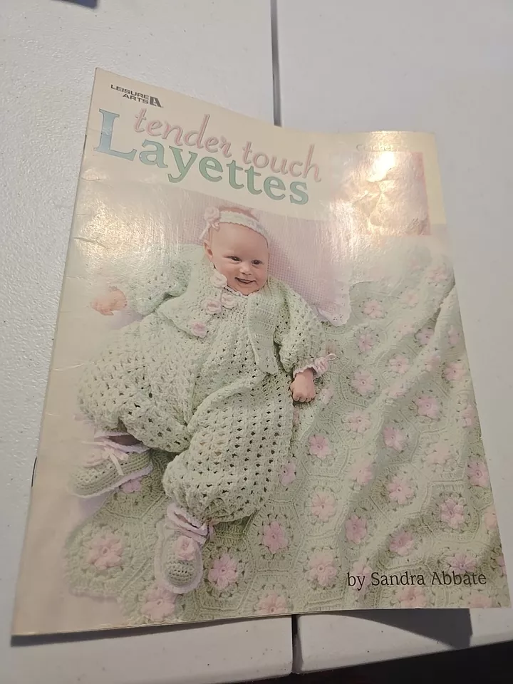 Tender Touch Layettes Crochet Patterns Book 3 Sets Afghans Romper Sweater 3&6mos - Image 1 of 2