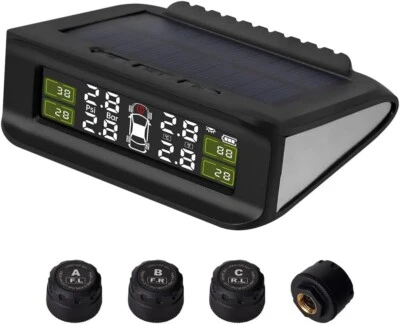 Tire Pressure Monitoring System Wireless Solar TPMS with 4 Sensors for Car