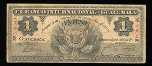 Guatemala - 1 Peso - Diciembre 20 1899 - Picture 1 of 3