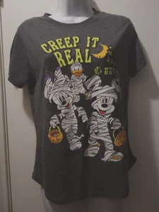 Disney's Women's M 7-9 CREEP IT REAL T -Shirt Mickey Minnie - Picture 1 of 4