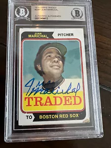1974 Topps Juan Marichal #330T Traded SIGNED Auto Autograph Beckett RED SOX BAS - Bild 1 von 1