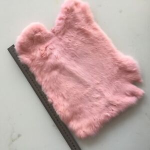1 Piece Pink Real Rabbit Pelt Soft Fur Leather Hide for Craft DIY Garment Lining