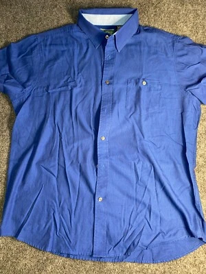 Ben Hogan Shirt Men's XL Blue Cotton Performance Short Sleeve Collar Button Down - Image 1 of 4