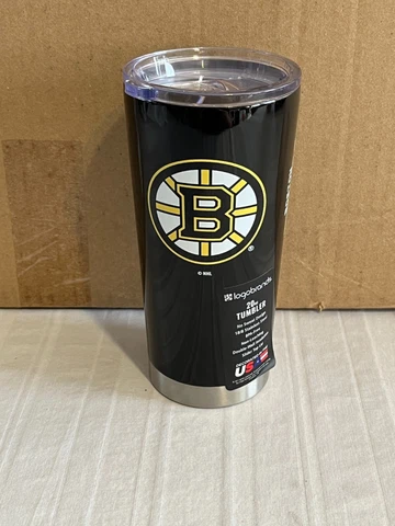 Boston Bruins NHL 20oz Black Tumbler Cup Mug Logo Brands New Cover