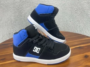 DC Shoes Cure Casual High Tops Skateboard Sneakers Boys Shoe Size 12 Black Blue - Picture 1 of 11