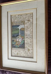 Mogulkaiser & Halbaktkaiserin * Liebesszene * indische Miniaturmalerei - Bild 1 von 5