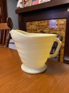 MCM Hazel Atlas Footed Creamer Moderntone Platonite Pastel Yellow 3.5" - Picture 1 of 5