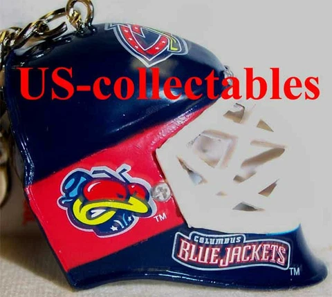 NHL COLUMBUS BLUE JACKETS Goalie Face Mask Keychain Rare Sports Collectible Gift Cover