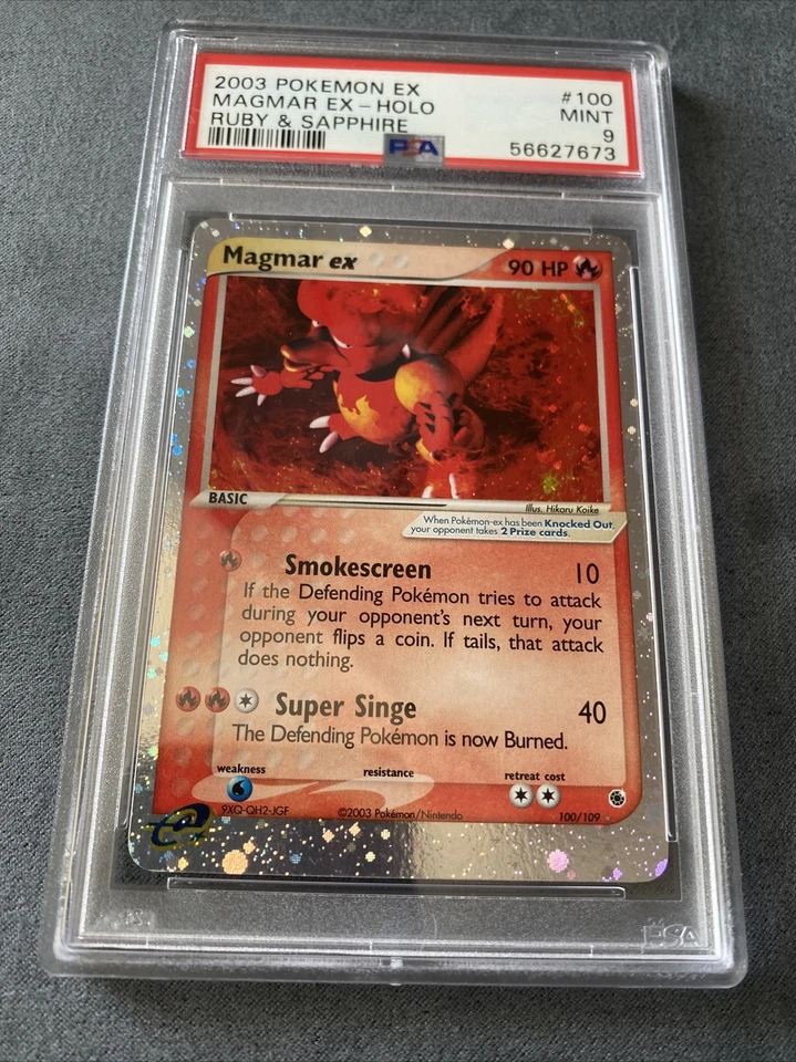 PSA 9 MINT Pokemon Holo Magmar EX from the EX Ruby & Sapphire 100/109 - Image 1 of 3