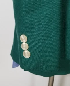 Vintage NWT 43R Ocsar DLR pure Silk Green Hopsack Blazer Jacket sport Coat - Picture 1 of 6