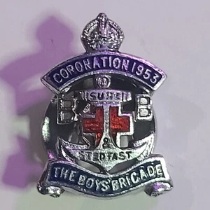Vintage The Boys Brigade Coronation 1953 Enamel Lapel Button Badge - Picture 1 of 4