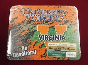 Neu Hartglas University of Virginia Cavaliers Logos Schneidebrett 8x10 - Bild 1 von 2