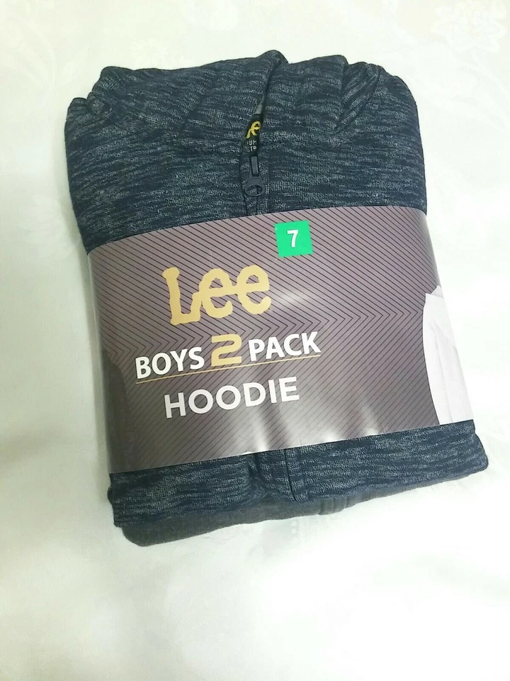 Lee Boys 2 Pack Hoodie Full Zip Jacket Charcoal/Navy Size 7