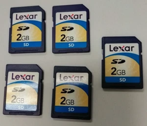 Lot Of 5x Lexar 2GB SD Camera Memory Cards - Picture 1 of 5