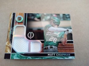 Matt Chapman 2022 Topps Tribute Triple Relic Card/199  Athletics Game Used SP