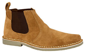 Mens Suede Dealer Boots Roamers M765BS Leather Twin Gusset Slip On Boot UK6-12