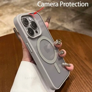 Coque transparente magnétique Magsafe pour iPhone 16 15 14 13 12 11 Pro Max - Photo 1 sur 14
