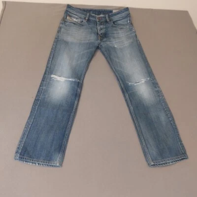 Jeans rectos regulares Diesel Waykee 30 X 28* lavado medio elástico desteñido desgastado Foto 1 de 4